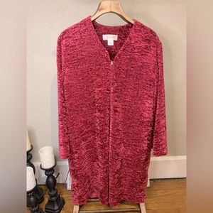Diamond Tea vintage velour midi zip front robe